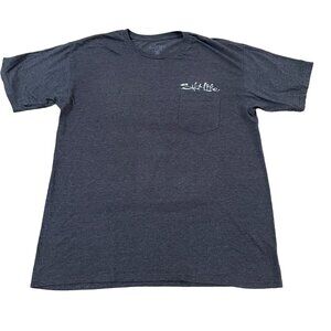 Salt Life Pocket T-Shirt Men's Size Large Gray Livin' Salty Coastal Wear
